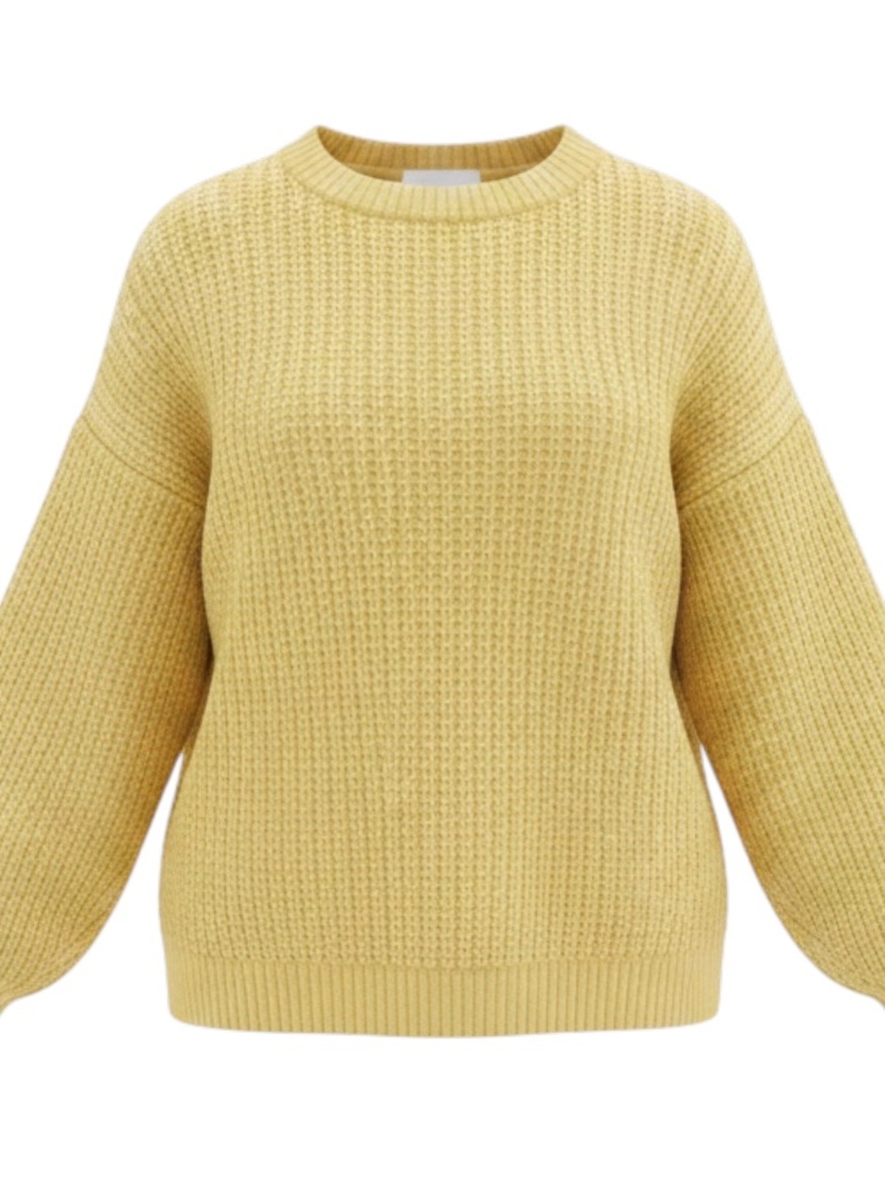 PESERICO PALE YELLOW ALPACA AND WOOL KNIT PULLOVER SWEATER